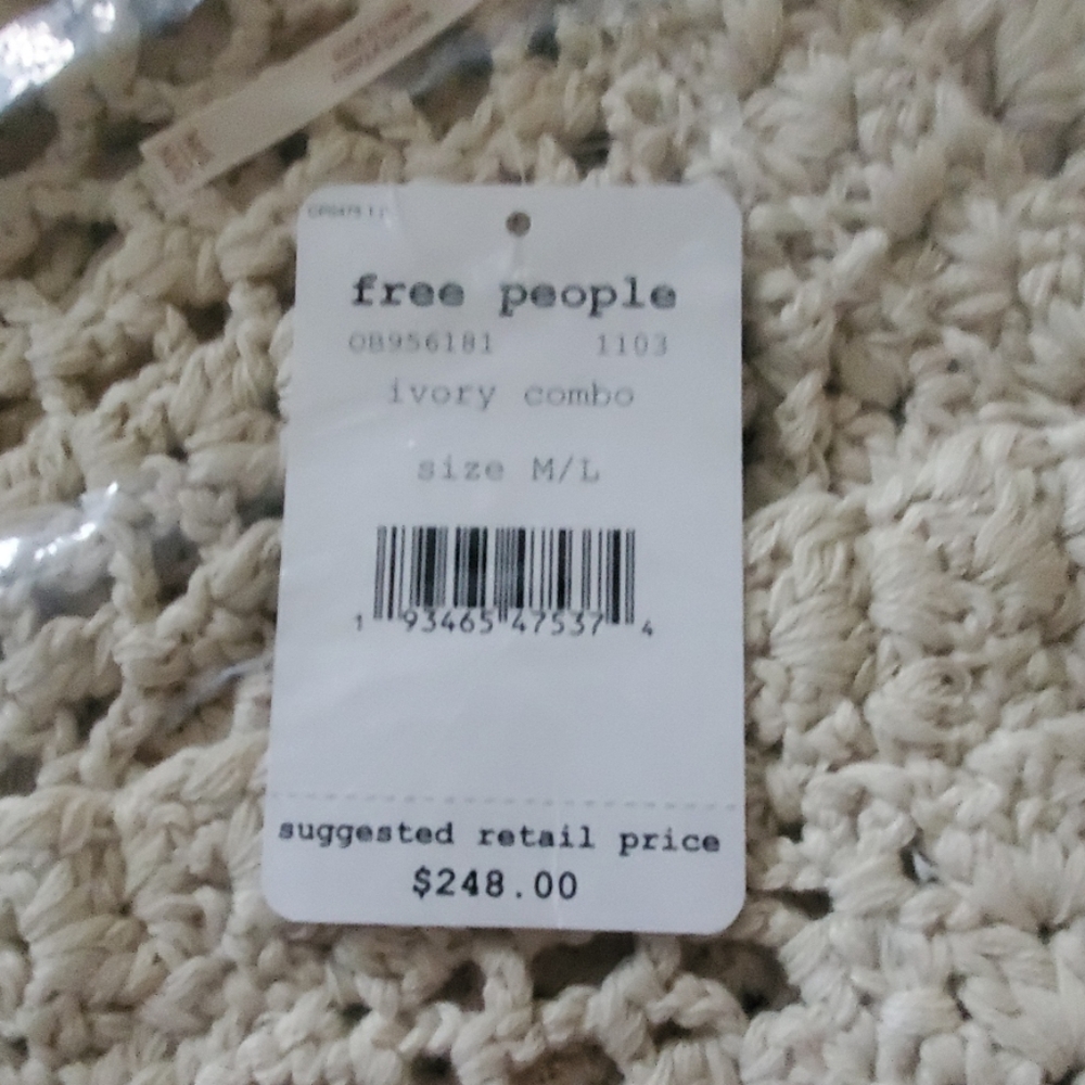 Free people host pick  Jan 17 2026 Hand knitted ivory kimono fringed on bottom